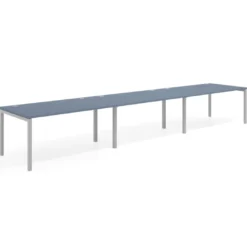 Mesa de oficina en continuidad progresiva triple Kube, fondo 100cm, estructura aluminio