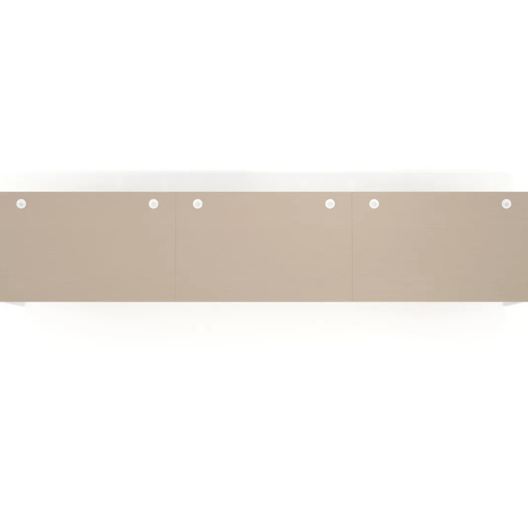 Mesa de oficina en continuidad progresiva triple Kube, fondo 100cm, estructura blanca