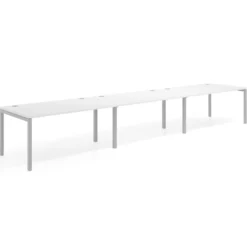 Mesa de oficina en continuidad progresiva triple Kube, fondo 100cm, estructura aluminio