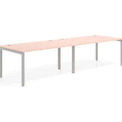 Mesa de oficina en continuidad progresiva doble Kube, fondo 100cm, estructura aluminio