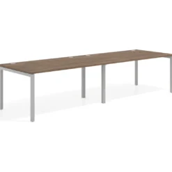 Mesa de oficina en continuidad progresiva doble Kube, fondo 100cm, estructura aluminio