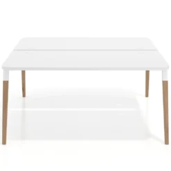Mesa de oficina multipuesto Arki fondo 166 cm, sobre curvo