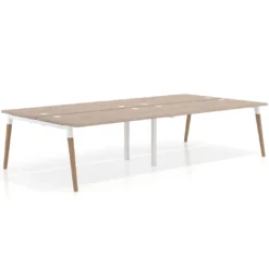 Mesa de oficina multipuesto Arki doble, fondo 166 cm, sobre recto