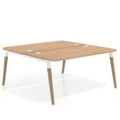 Mesa de oficina multipuesto Arki fondo 166 cm, sobre curvo