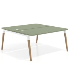 Mesa de oficina multipuesto Arki fondo 166 cm, sobre curvo