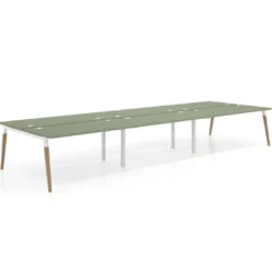 Mesa de oficina multipuesto Arki triple, fondo 166 cm, sobre recto