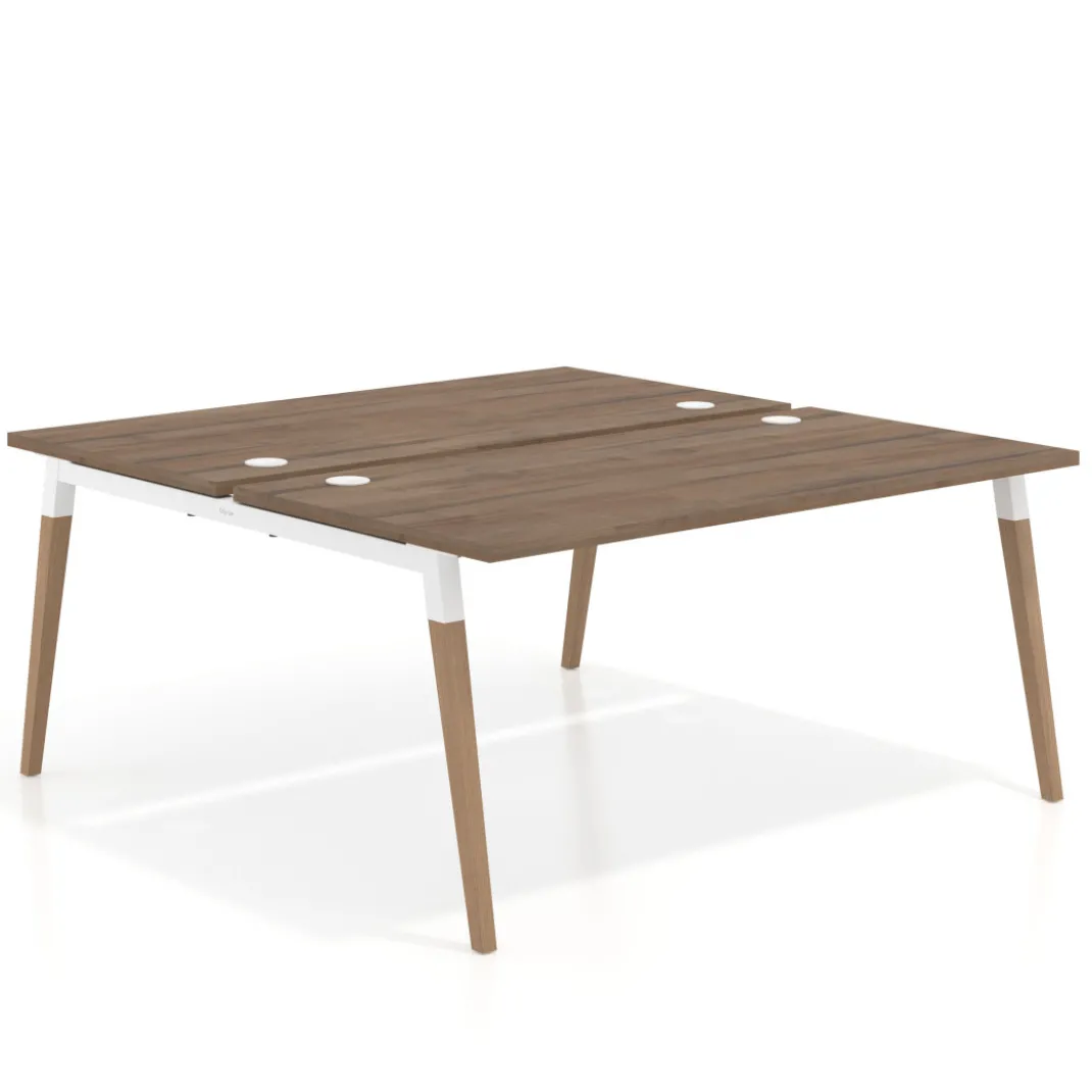 Mesa de oficina multipuesto Arki fondo 166 cm, sobre recto