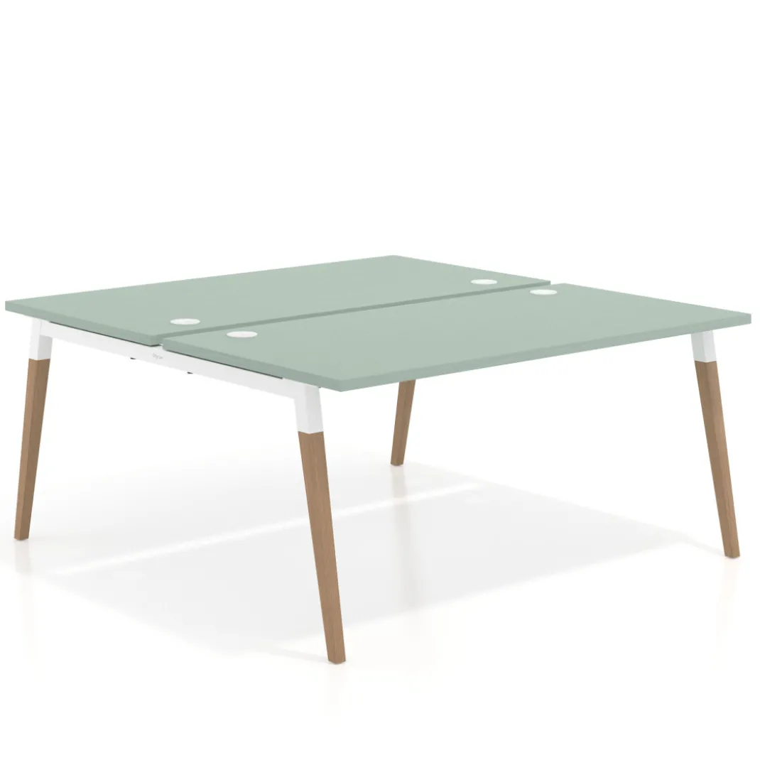 Mesa de oficina multipuesto Arki fondo 166 cm, sobre recto