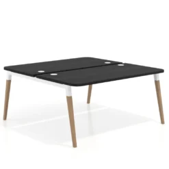 Mesa de oficina multipuesto Arki fondo 166 cm, sobre curvo