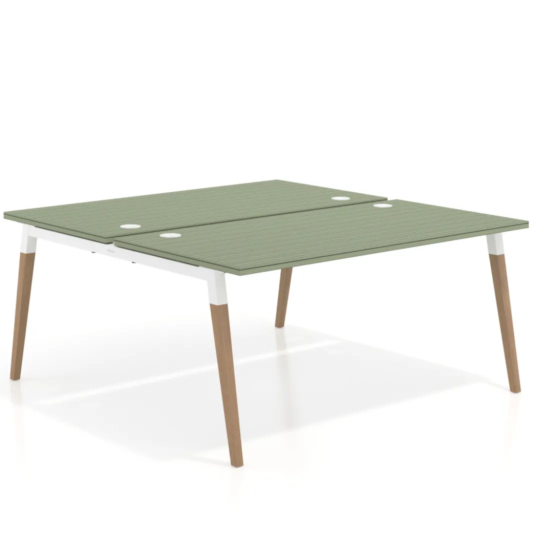 Mesa de oficina multipuesto Arki fondo 166 cm, sobre recto