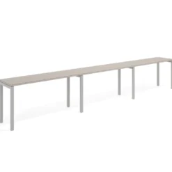 Mesa de oficina progresiva triple Kube, fondo 50cm, estructura aluminio
