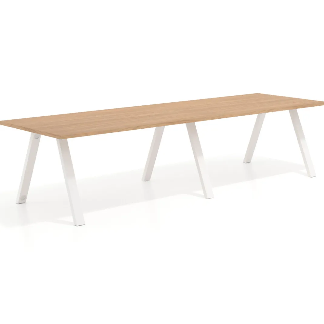 Mesa de oficina progresiva UvePro doble, fondo 100cm, estructura blanca