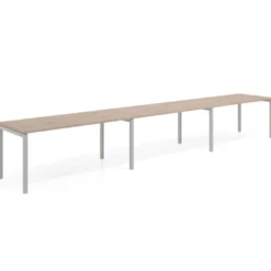 Mesa de oficina progresiva triple Kube, fondo 80cm, estructura aluminio