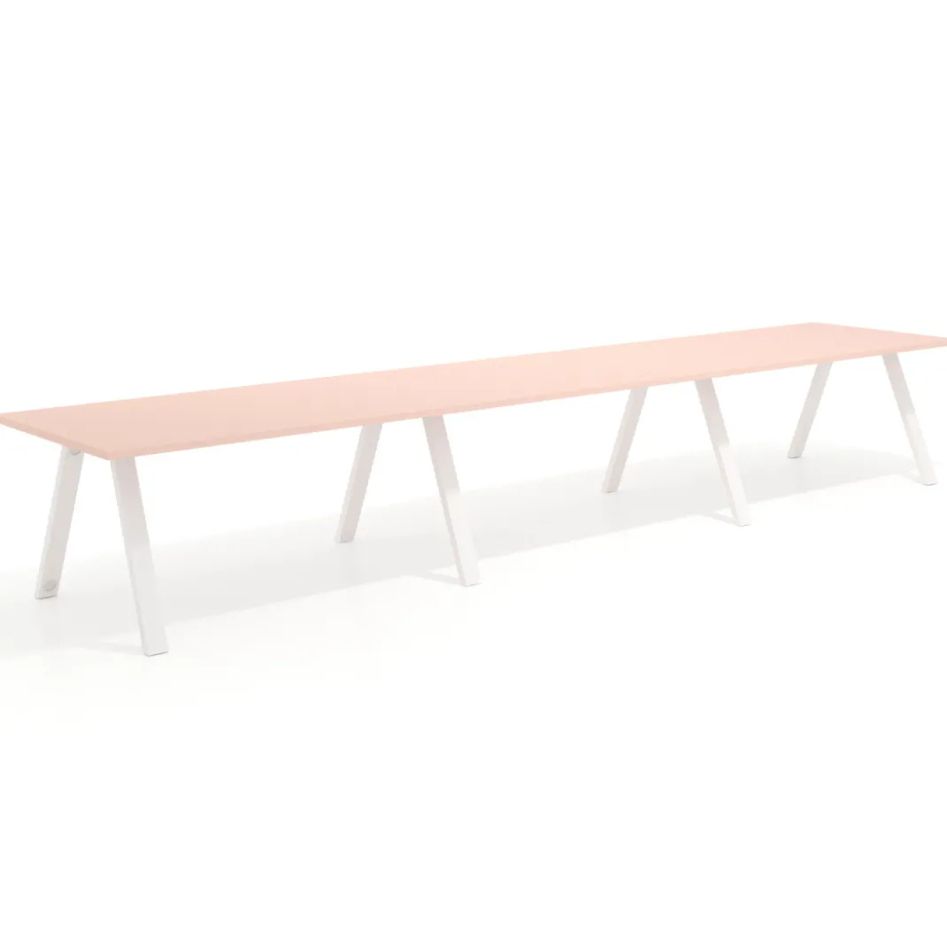 Mesa de oficina progresiva UvePro triple, fondo 100cm, estructura blanca