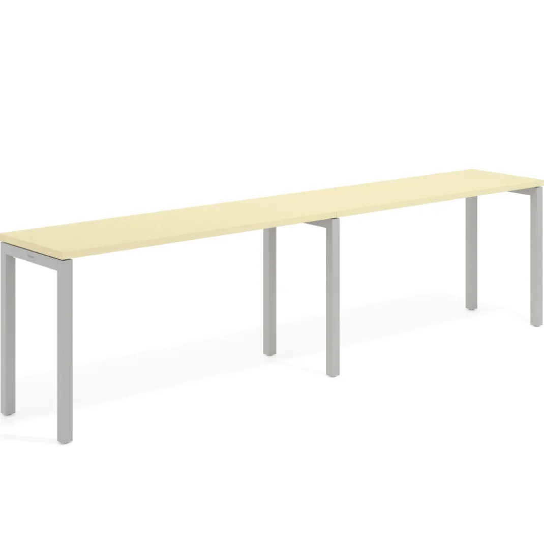 Mesa de oficina progresiva doble Kube, fondo 50cm, estructura aluminio