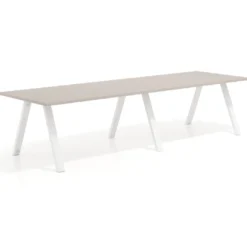Mesa de oficina progresiva UvePro doble, fondo 100cm, estructura blanca