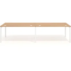 Mesa de oficina progresiva doble Kube, fondo 80cm, estructura blanca