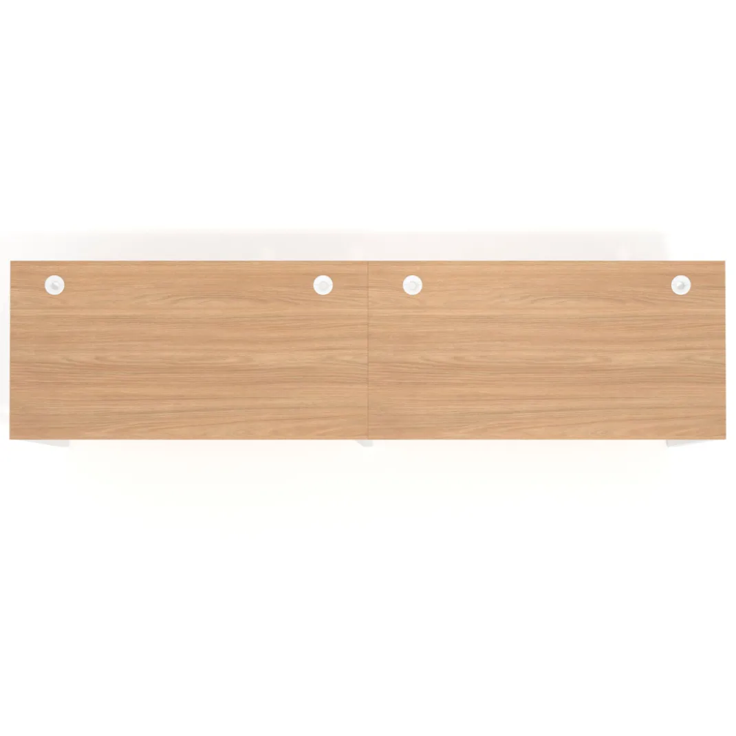 Mesa de oficina progresiva doble Kube, fondo 80cm, estructura blanca