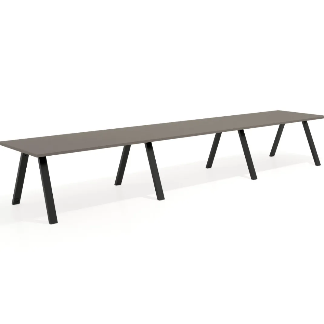 Mesa de oficina progresiva UvePro triple, fondo 100cm, estructura negra