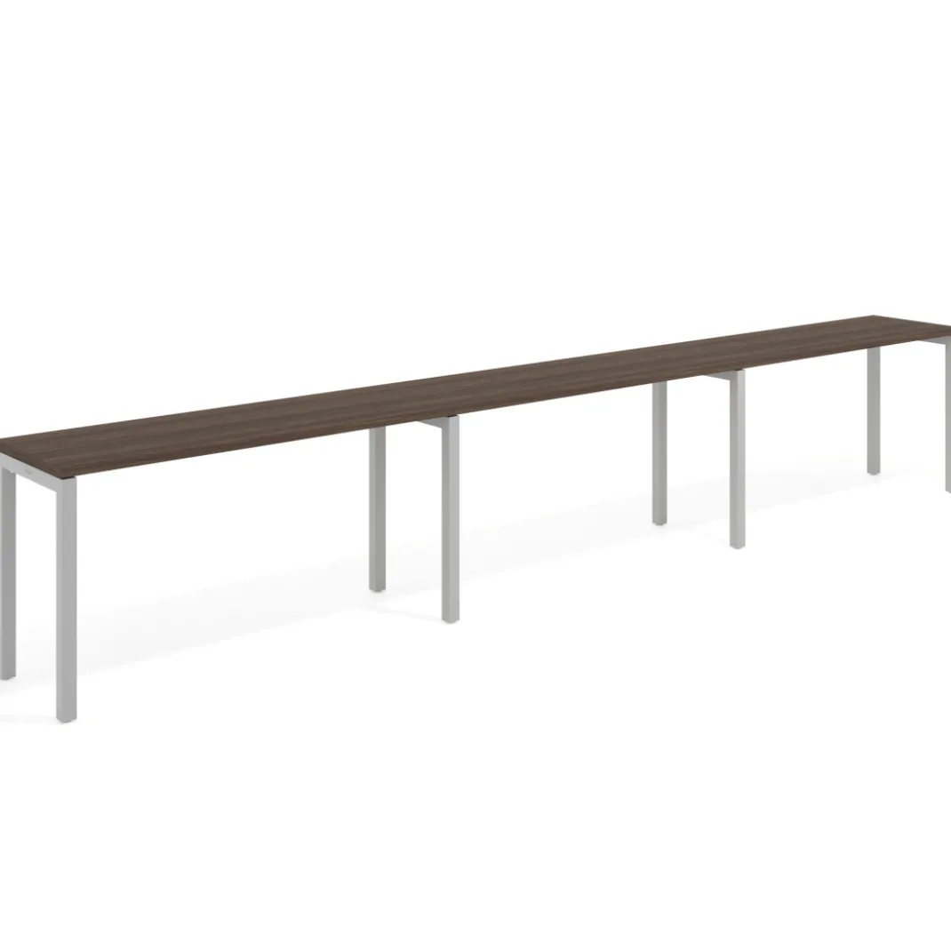 Mesa de oficina progresiva triple Kube, fondo 50cm, estructura aluminio