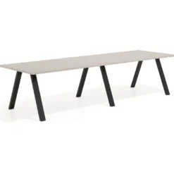 Mesa de oficina progresiva UvePro doble, fondo 100cm, estructura negra