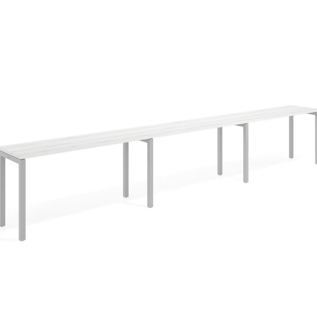 Mesa de oficina progresiva triple Kube, fondo 50cm, estructura aluminio