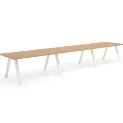 Mesa de oficina progresiva UvePro triple, fondo 100cm, estructura blanca