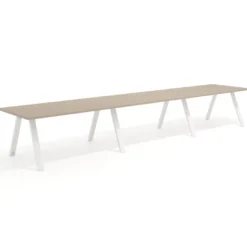 Mesa de oficina progresiva UvePro triple, fondo 100cm, estructura blanca