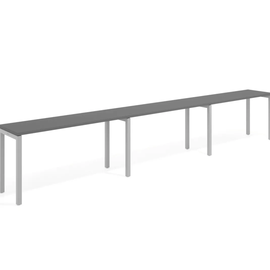 Mesa de oficina progresiva triple Kube, fondo 50cm, estructura aluminio