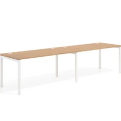 Mesa de oficina progresiva doble Kube, fondo 80cm, estructura blanca