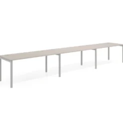 Mesa de oficina progresiva triple Kube, fondo 80cm, estructura aluminio