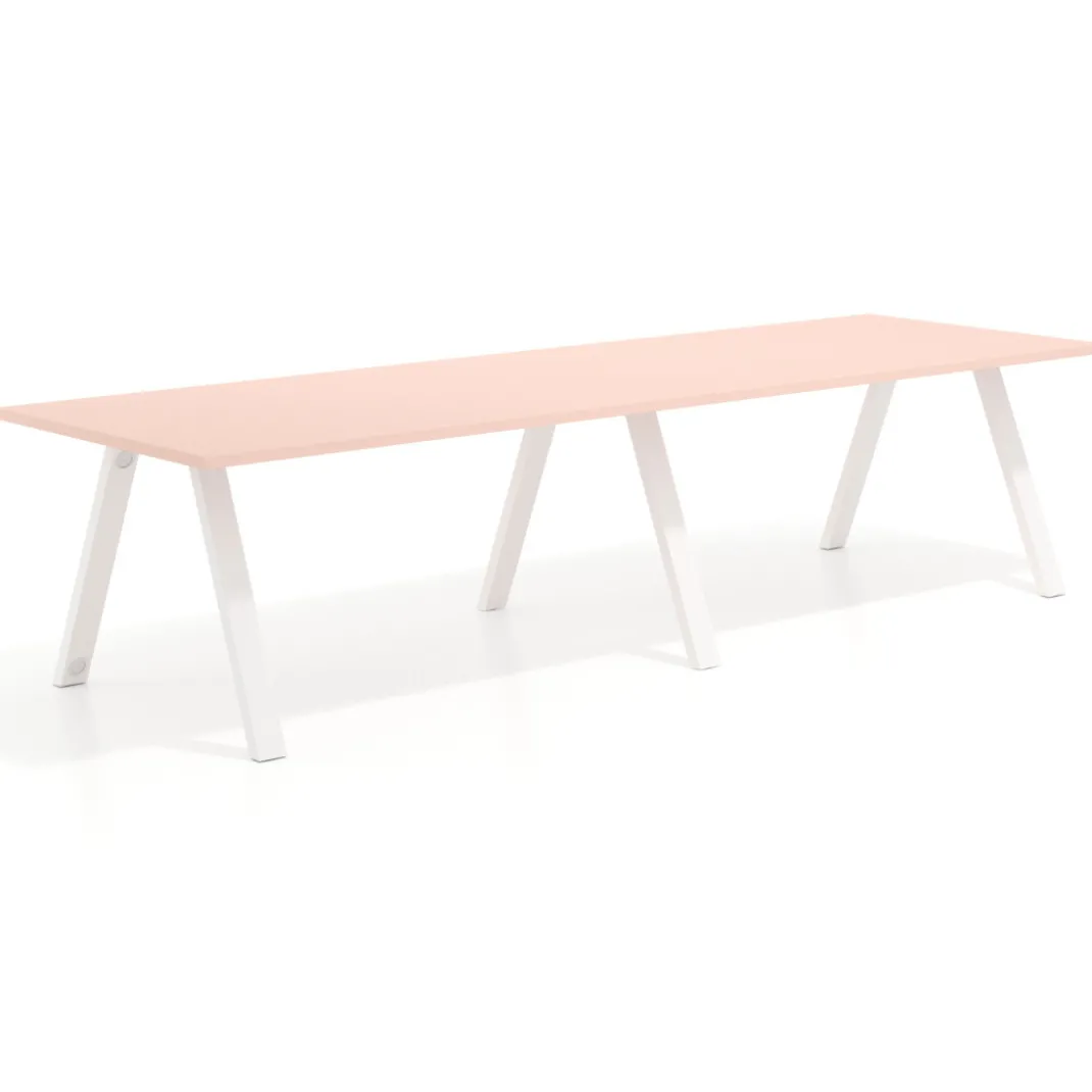 Mesa de oficina progresiva UvePro doble, fondo 100cm, estructura blanca