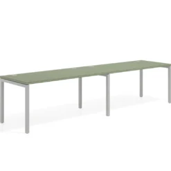 Mesa de oficina progresiva doble Kube, fondo 80cm, estructura aluminio
