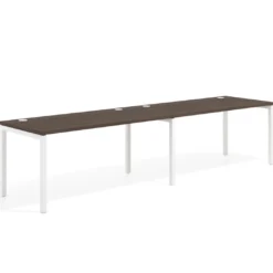 Mesa de oficina progresiva doble Kube, fondo 80cm, estructura blanca