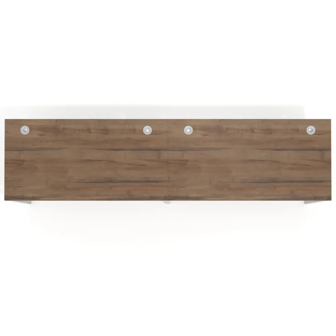 Mesa de oficina progresiva doble Kube, fondo 80cm, estructura aluminio
