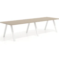 Mesa de oficina progresiva UvePro doble, fondo 100cm, estructura blanca