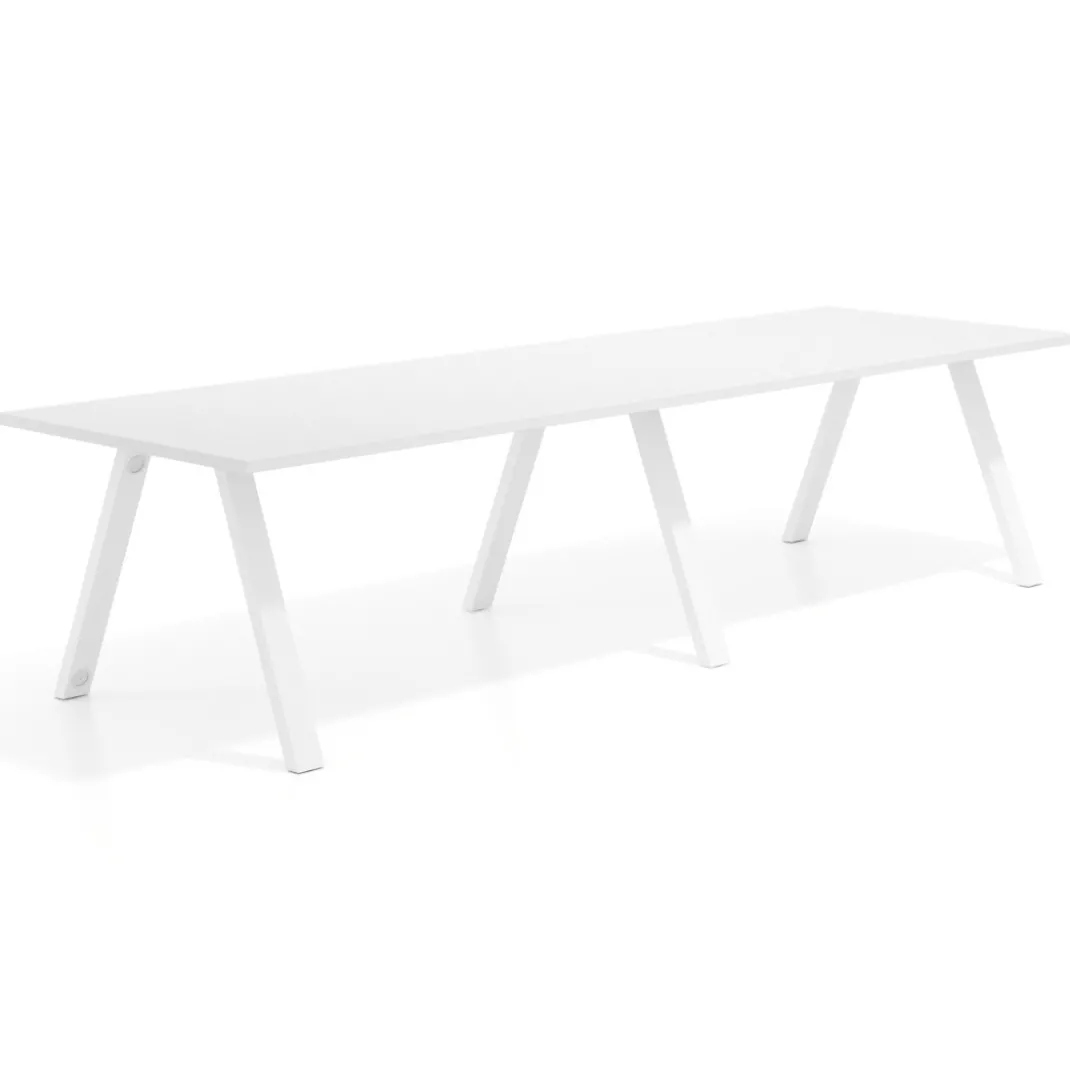 Mesa de oficina progresiva UvePro doble, fondo 100cm, estructura blanca