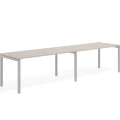 Mesa de oficina progresiva doble Kube, fondo 80cm, estructura aluminio