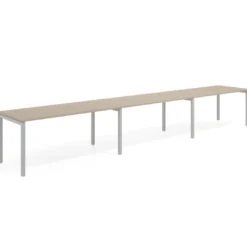 Mesa de oficina progresiva triple Kube, fondo 80cm, estructura aluminio