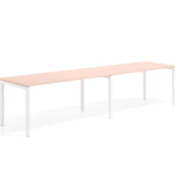 Mesa de oficina progresiva doble Kube, fondo 80cm, estructura blanca