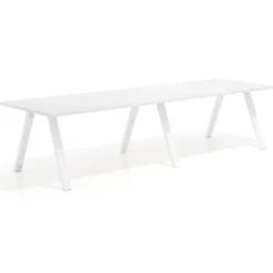 Mesa de oficina progresiva UvePro doble, fondo 100cm, estructura blanca