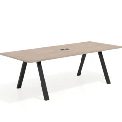 Mesa de reuniones rectangular UvePro fondo 100cm, estructura negra