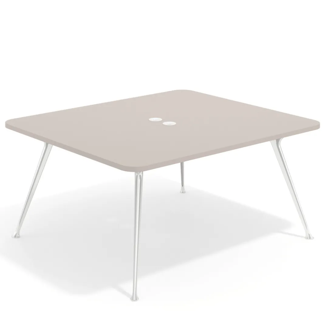 Mesa de reuniones Tekno fondo 140, patas aluminio inyectado, estructura cromada