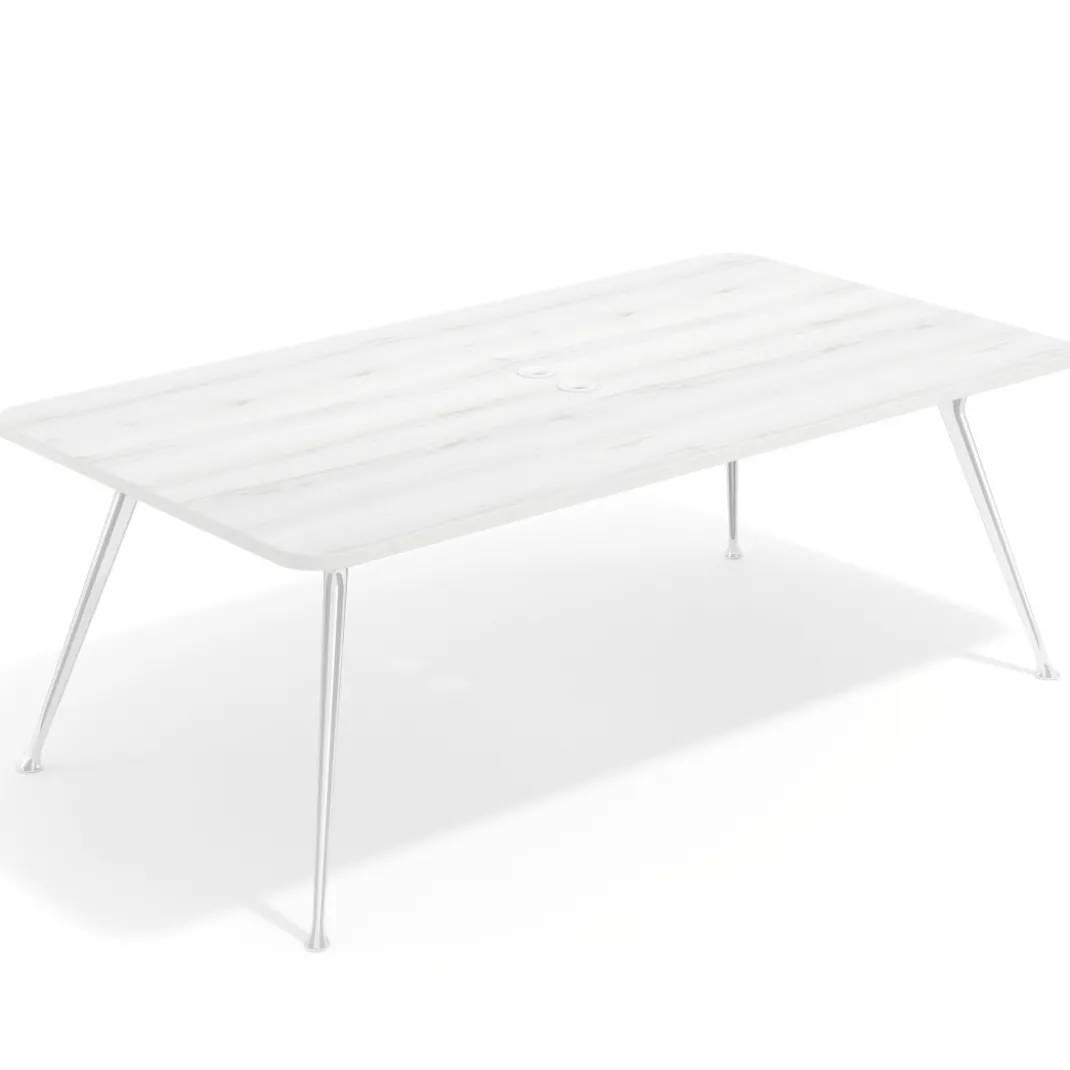 Mesa de reuniones Tekno gran formato, fondo 120, patas aluminio inyectado, estructura cromada