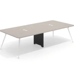 Mesa de reuniones Tekno gran formato, fondo 140, patas aluminio inyectado, estructura cromada