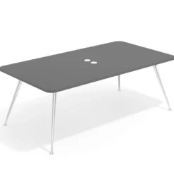 Mesa de reuniones Tekno gran formato, fondo 120, patas aluminio inyectado, estructura cromada