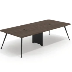 Mesa de reuniones Tekno gran formato, fondo 140, patas aluminio inyectado, estructura negra