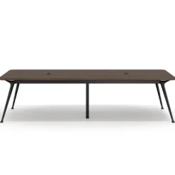 Mesa de reuniones Tekno gran formato, fondo 140, patas aluminio inyectado, estructura negra