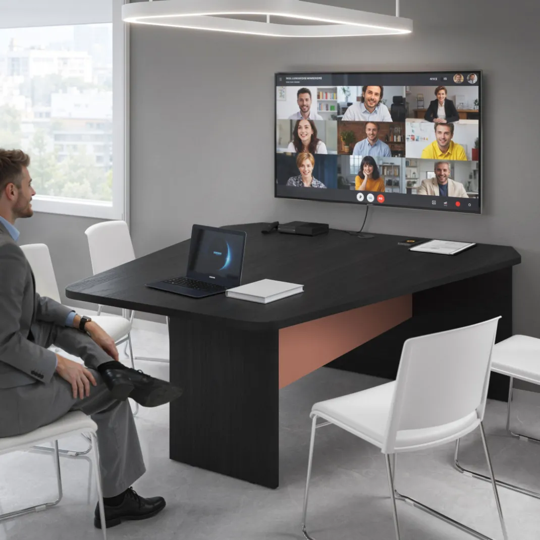 Mesa de Videoconferencias WorkPlus estructura bocamina