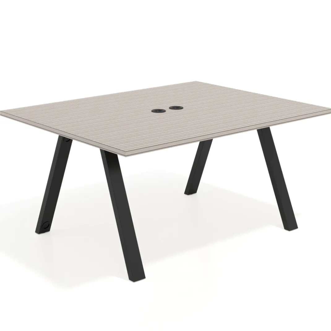 Mesa doble individual para coworking UvePro fondo 126 cm estructura negra